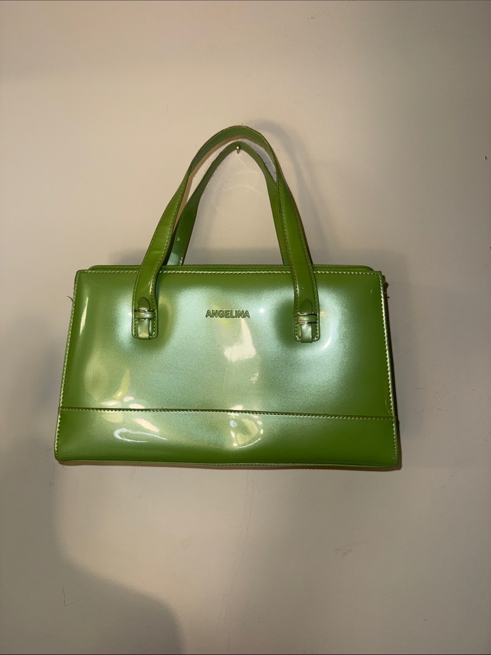 Angelina Lime Patent Satchel